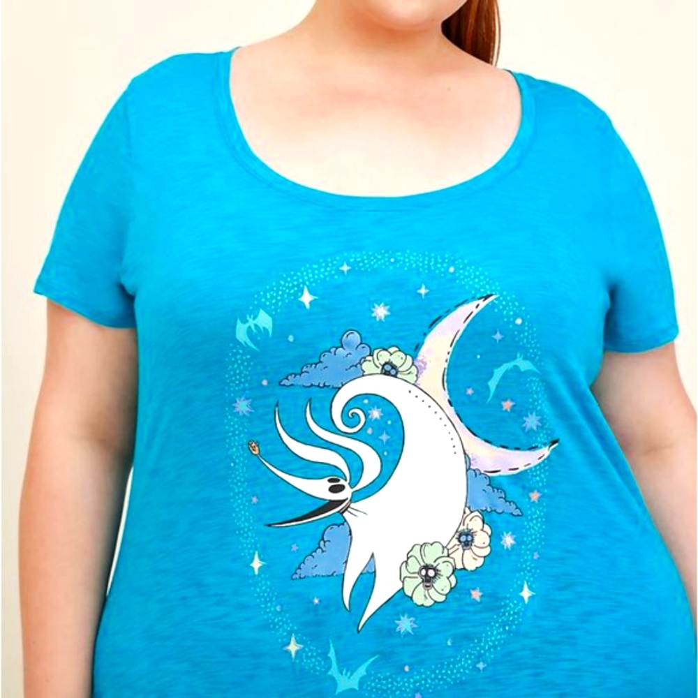❤️NWT VINTAGE TORRID NIGHTMARE BEFORE CHRISTMAS ZERO TEE HALLOWEEN PLUS SIZE 1X - Picture 7 of 9